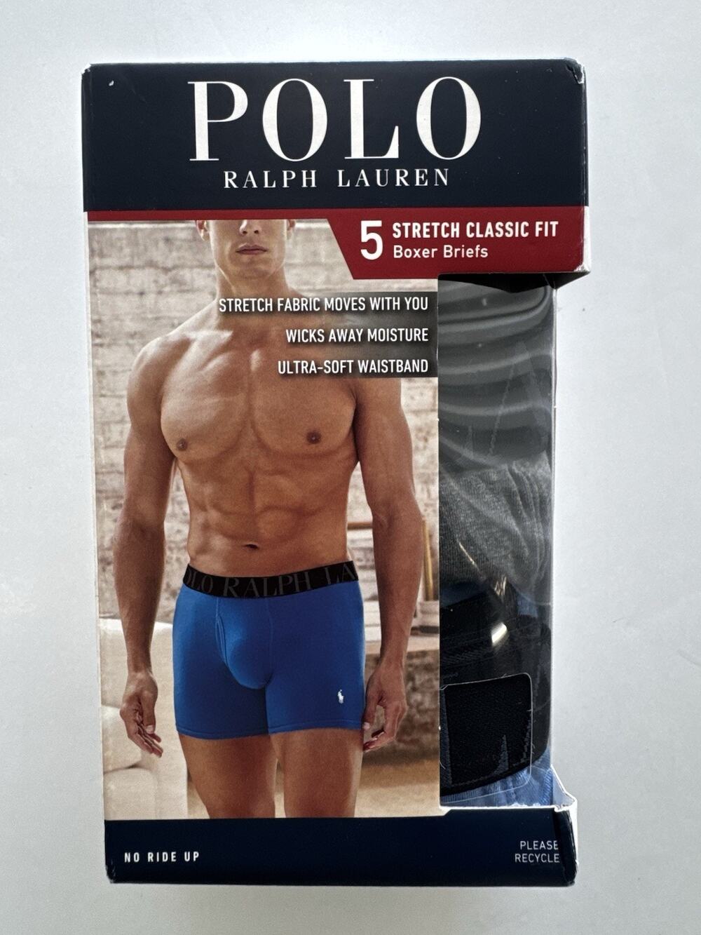 Polo Ralph Lauren Strecht Classic Fit Boxers 5 Pack 100% Cotton Size Medium